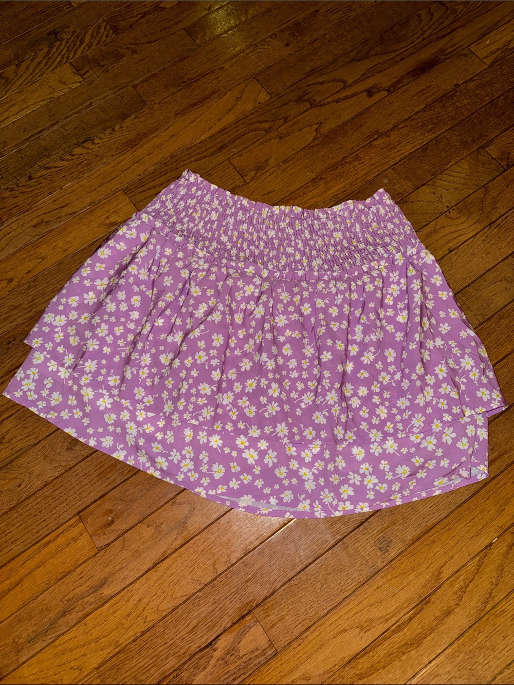 HEYSON - Smocked Lavender Daisy Mini Skirt NWT